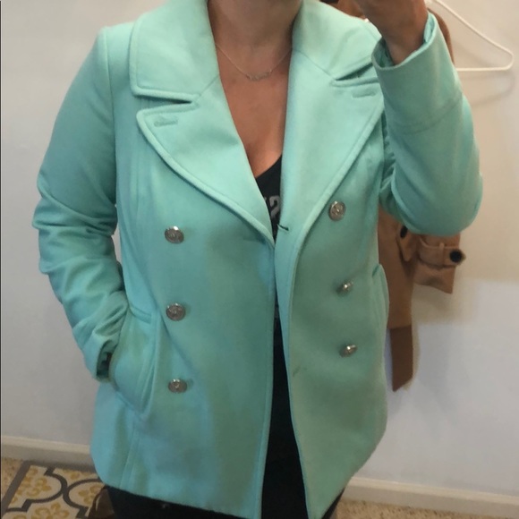 Coats | Mint Green Pea Coat | Poshmark